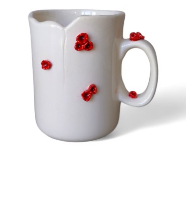 Tasse fleurs de cerisier japonais en faïence - Faïencerie sauvage Moineaux & Co